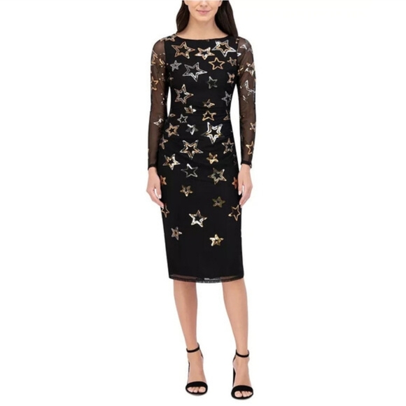 Vince Camuto Dresses & Skirts - Vince Camuto NWT Black Sequin Star Mesh Dress 8